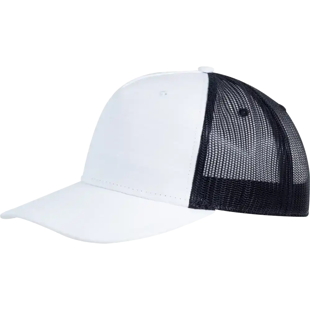 5 panel lippis omalla logolla, väri Valkoinen