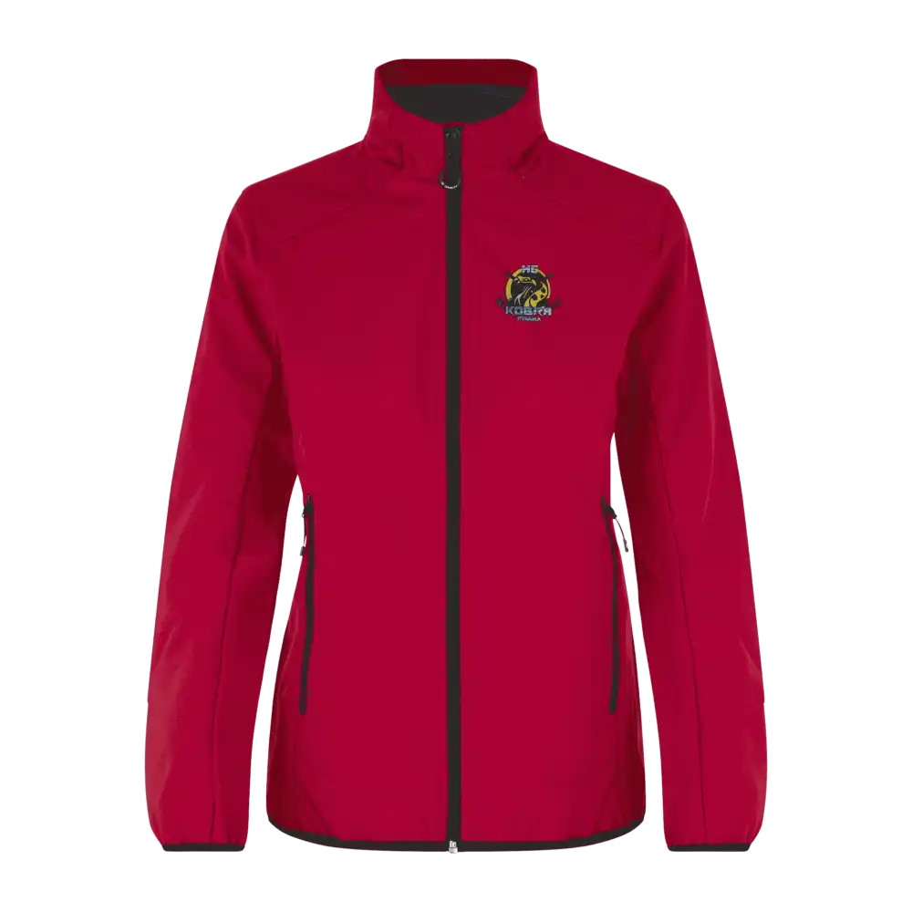 ID® CORE Soft Shell Jacket naiset punainen – takki omalla logolla – Colorstop transfer logo (0856)