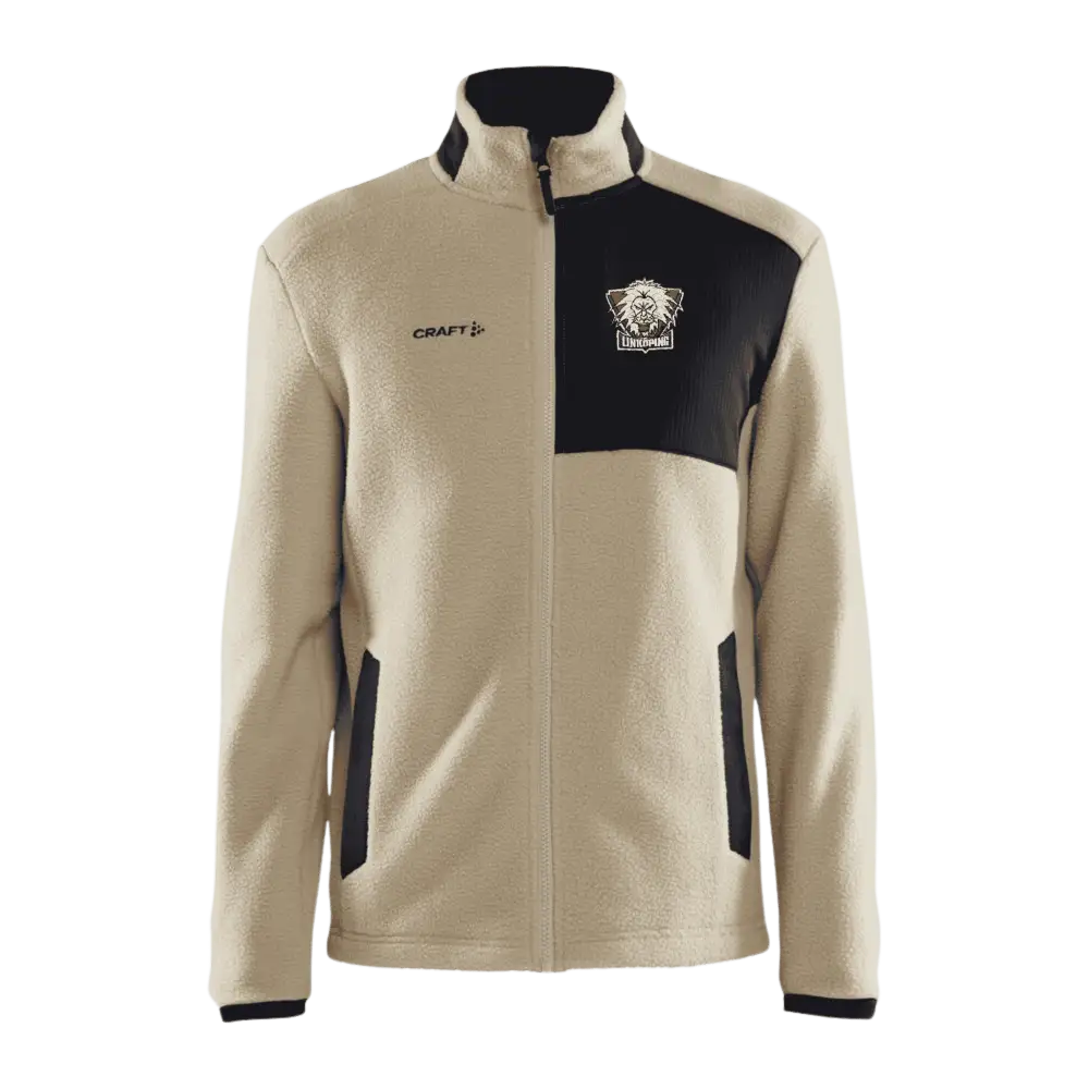 Craft ADV Explore Pile Fleece Jacket M Ecru-Black â miesten teddy-fleecetakki omalla logolla