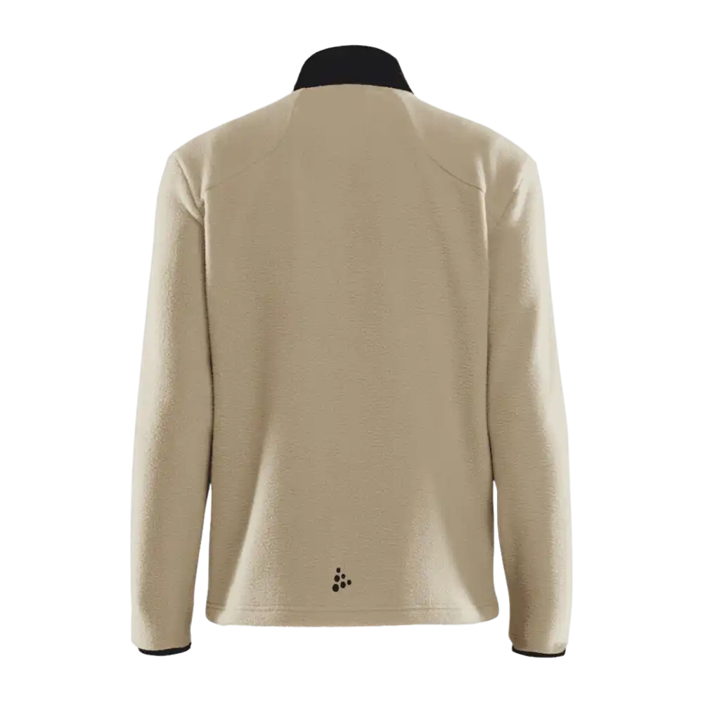 Craft ADV Explore Pile Fleece Jacket M Ecru-Black – selkäpuoli miesten teddy-fleecetakista