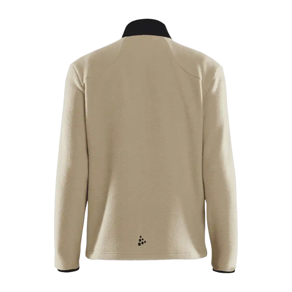 Craft ADV Explore Pile Fleece Jacket M Ecru-Black – selkäpuoli miesten teddy-fleecetakista