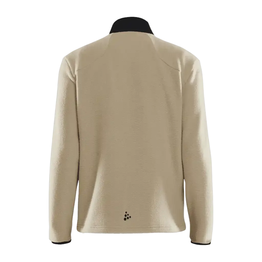 Craft ADV Explore Pile Fleece Jacket M, luonnonvalkoinen–musta, takaa