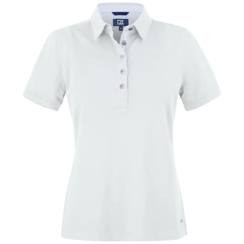 Cutter & Buck Advantage Premium Valkoinen Pikee Yrityksen Logolla-ZigiZagi