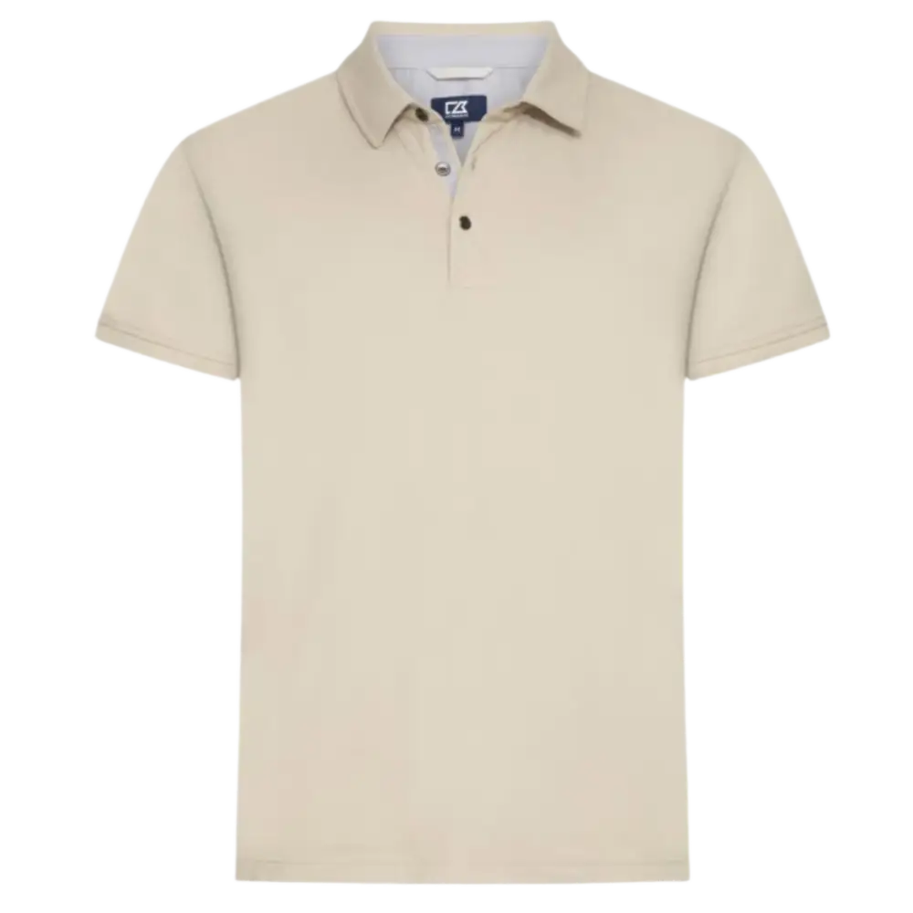 Cutter & Buck Advantage Premium beige pikee omalla logolla-ZigiZagi