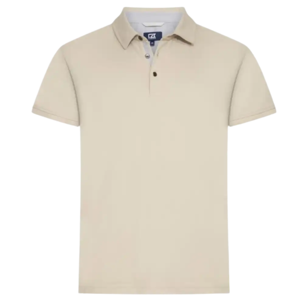 Cutter & Buck Advantage Premium beige pikee omalla logolla-ZigiZagi