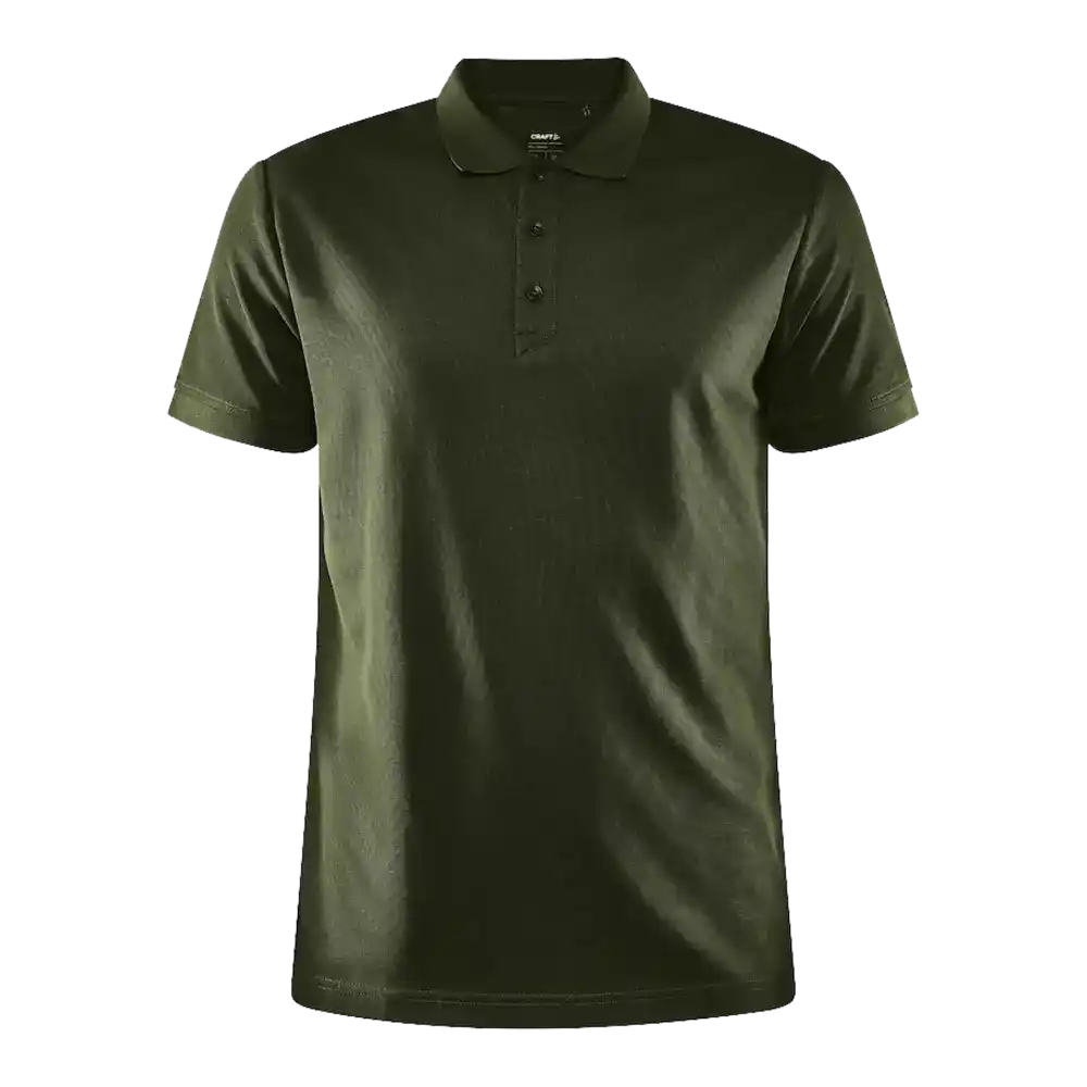 Craft CORE Unify Polo, väri Rift (harmaanvihreä). Pikee omalla logolla, kuva paidasta edestä.