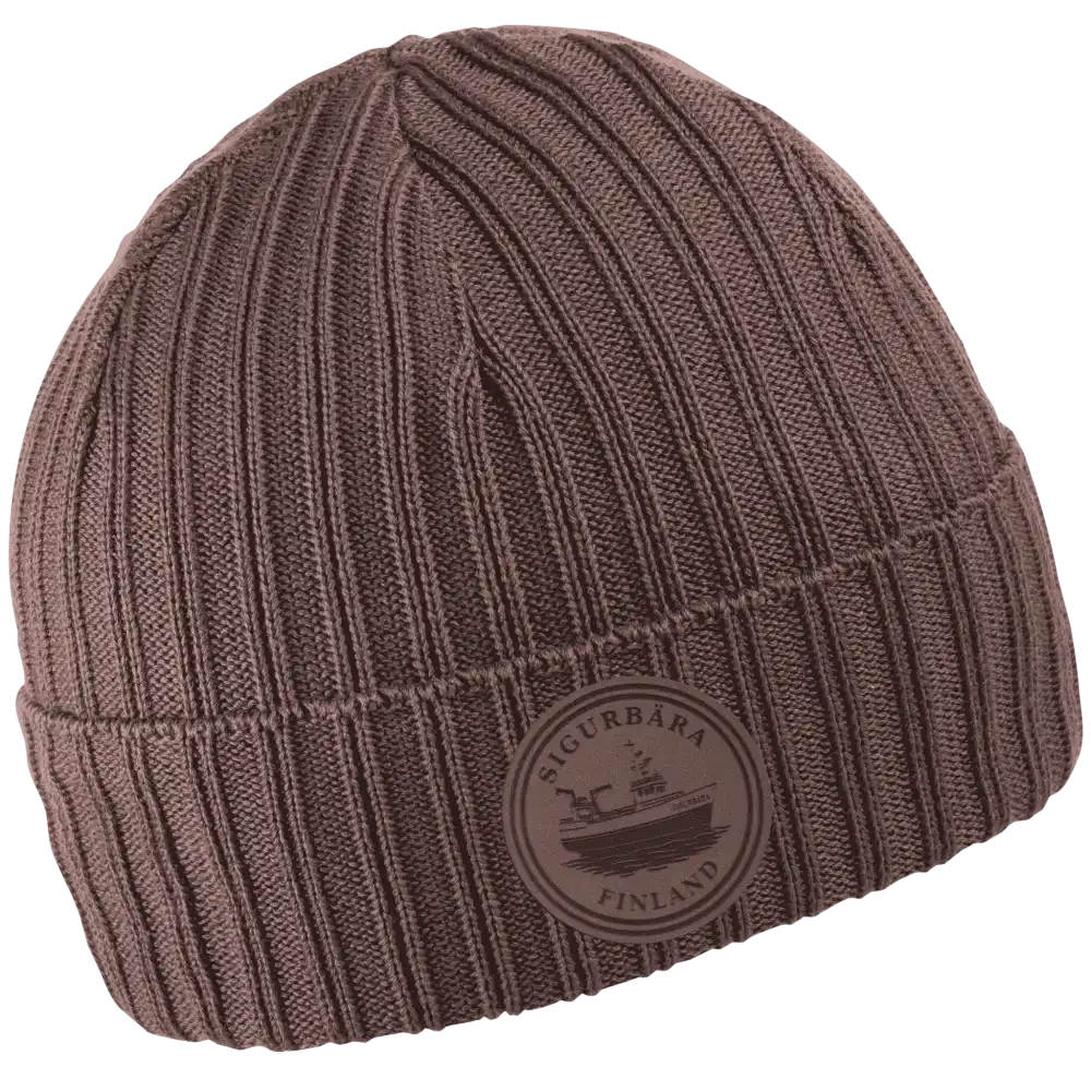 Cotton Band 100% puuvillapipo omalla logolla - Ruskea nahkamerkki logo