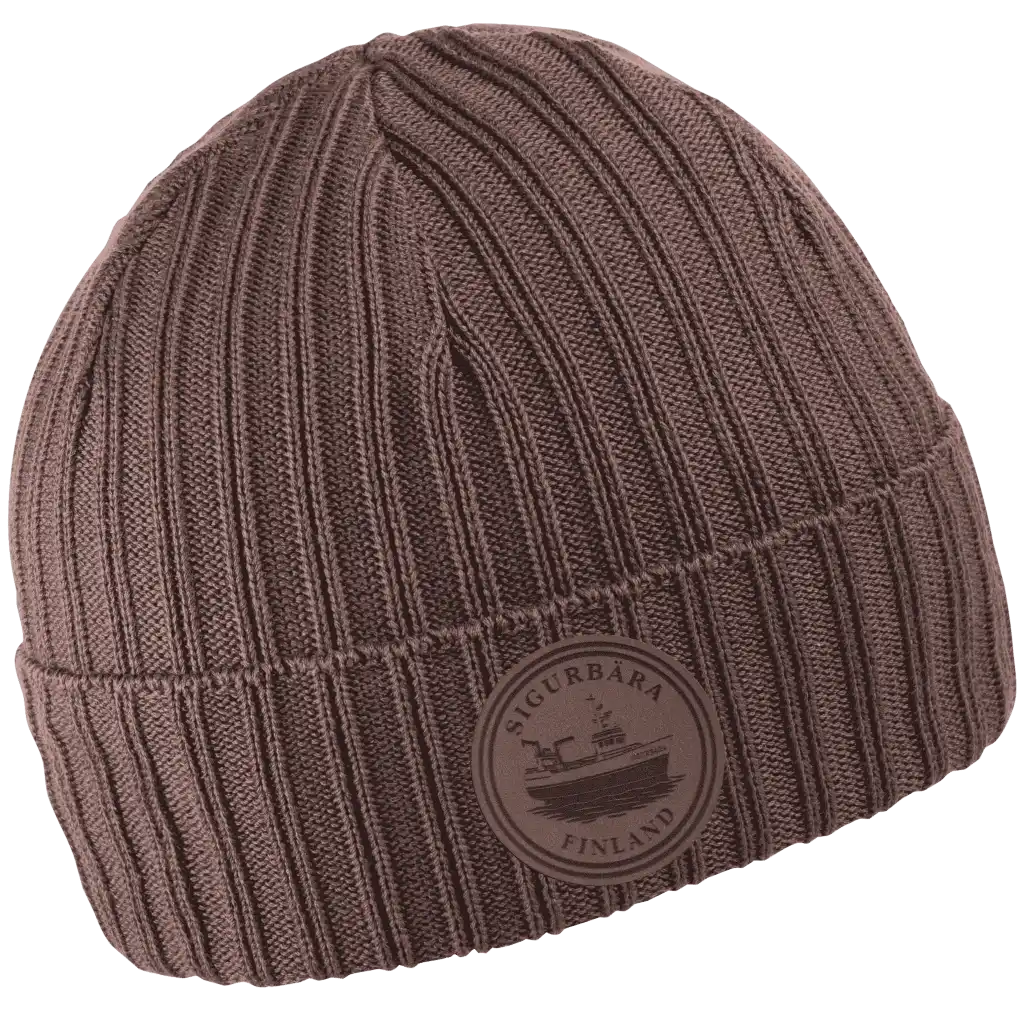 Cotton Band 100% puuvillapipo omalla logolla - Ruskea nahkamerkki logo