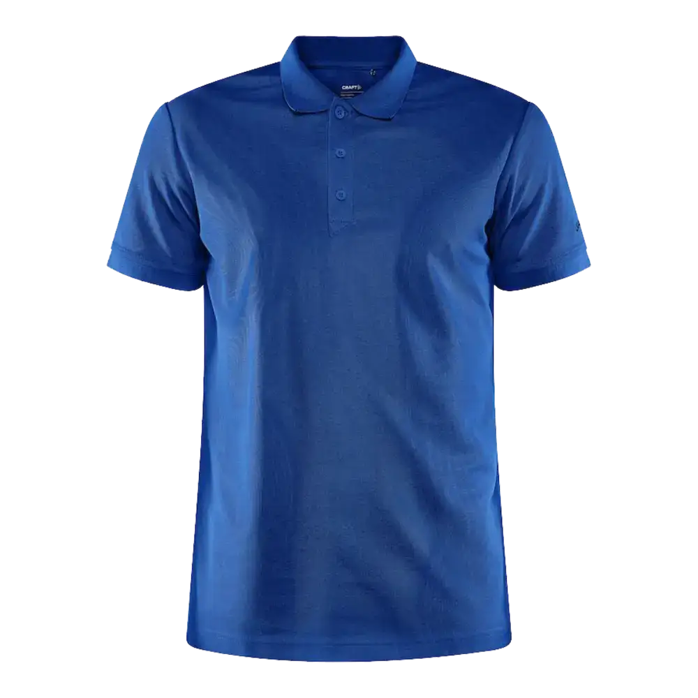 Craft CORE Unify Polo, väri Club Cobalt (kirkas sininen). Pikee omalla logolla yrityksille, kuva edestä.