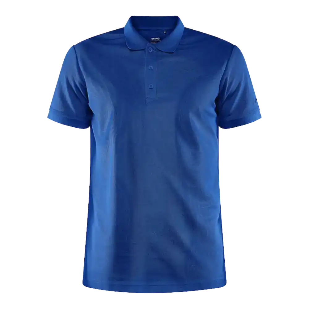 Craft CORE Unify Polo, väri Club Cobalt (kirkas sininen). Pikee omalla logolla yrityksille, kuva edestä.