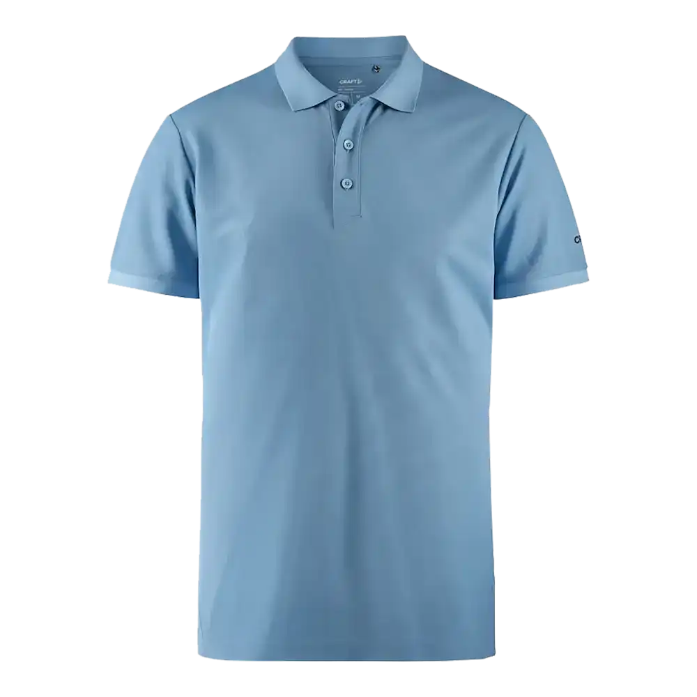 Craft CORE Unify Polo pikeepaita, väri Zenith (vaalea sininen). Laadukas pikee omalla logolla, kuva edestä.