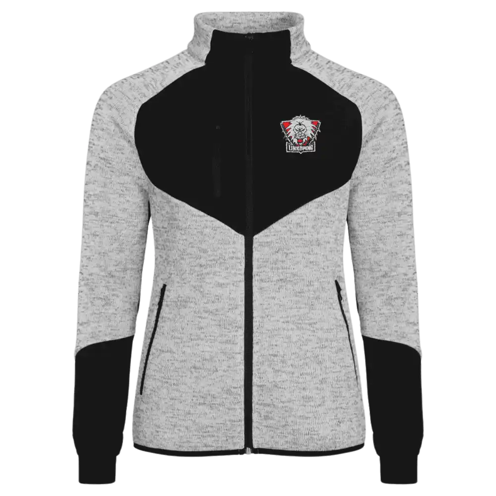 Clique Haines Women – naisten neulottu fleecetakki omalla logolla -Tuhka – edestä