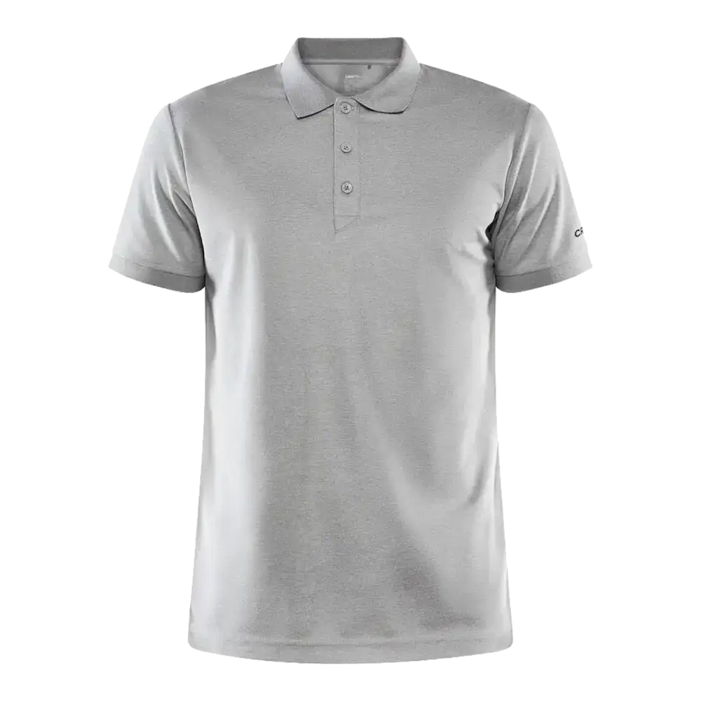Harmaa (Grey Melange) Craft CORE Unify Polo pikeepaita. Pikee omalla logolla, kuva edestÀ.