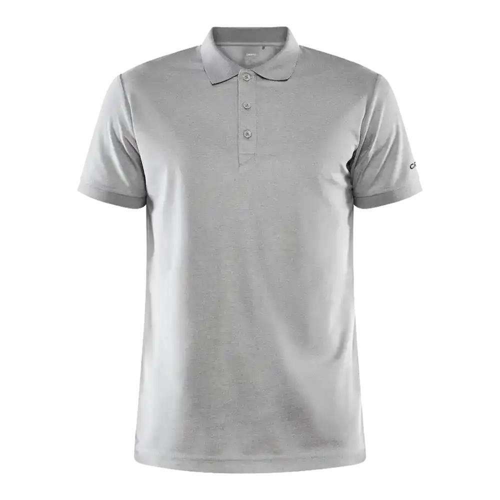 Harmaa (Grey Melange) Craft CORE Unify Polo pikeepaita. Pikee omalla logolla, kuva edestä.