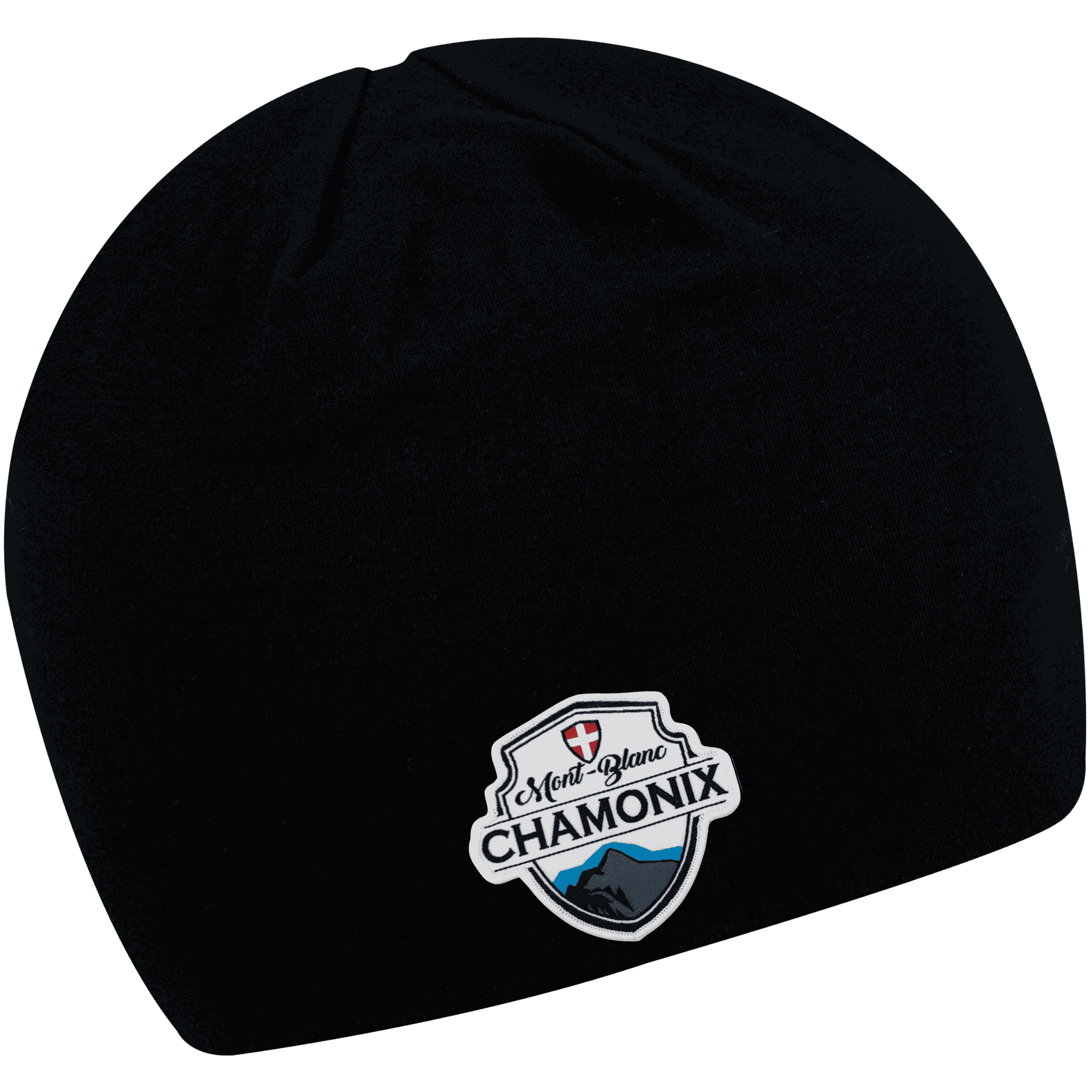 Fleece Trikoopipo omalla logolla - Musta kangasmerkki logo
