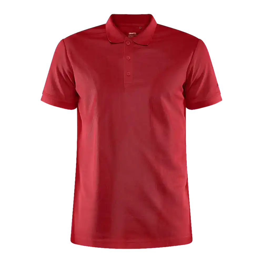 Kirkkaanpunainen Craft CORE Unify Polo. Polo omalla logolla, kuva paidasta edestä.