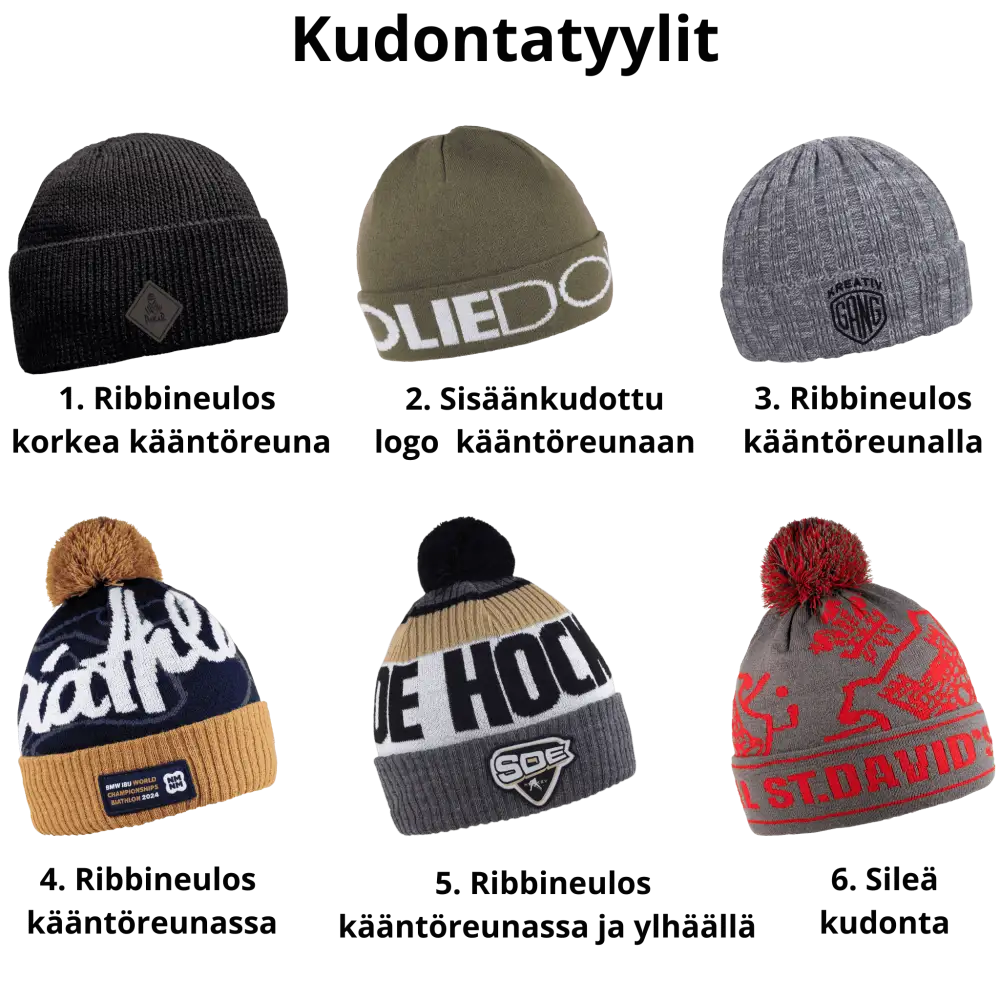 Kustomoitu merinovillapipo omalla logolla - Valitse mieleisesi kudonta tyyli