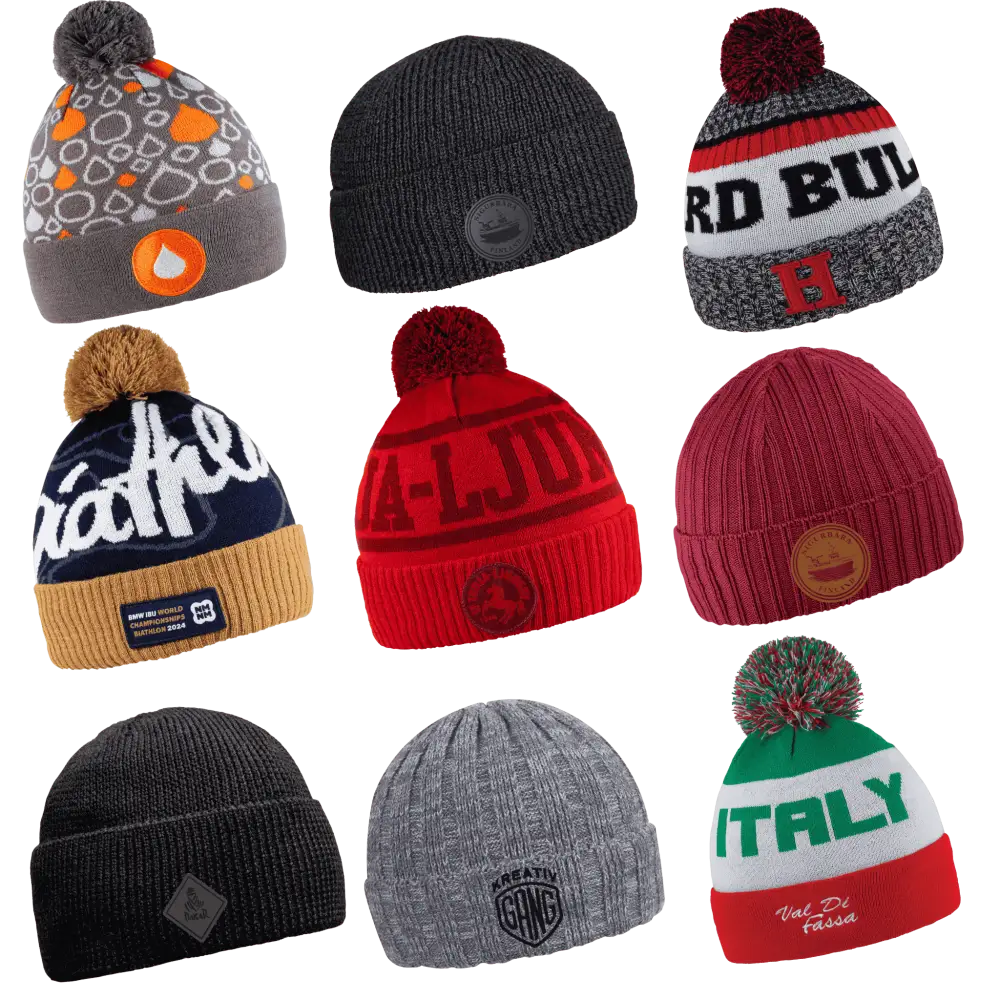 Merinovillapipo kustomoituna omalla logolla.