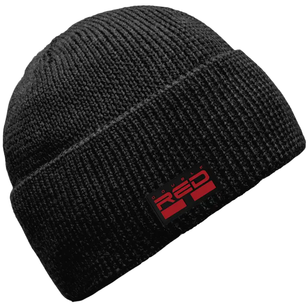 Saana 100% Merinovillapipo omalla logolla - Tummanharmaa oma logo toteutettu kumimerkillä.