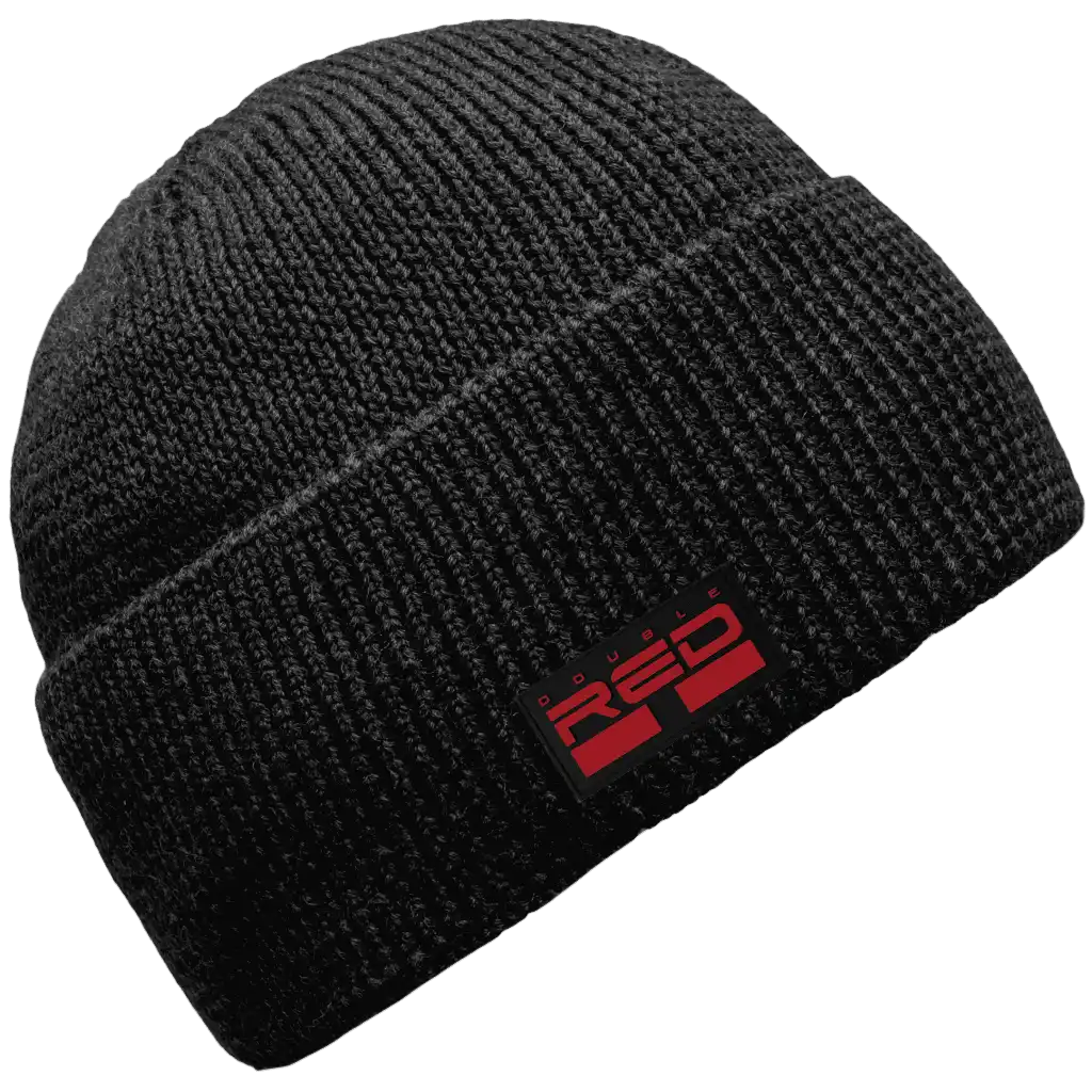 Saana 100% Merinovillapipo omalla logolla - Tummanharmaa oma logo toteutettu kumimerkillä.