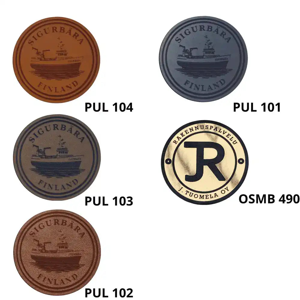 Lasermerkatut logo nahkamerkit pipoihin- ZigiZagi