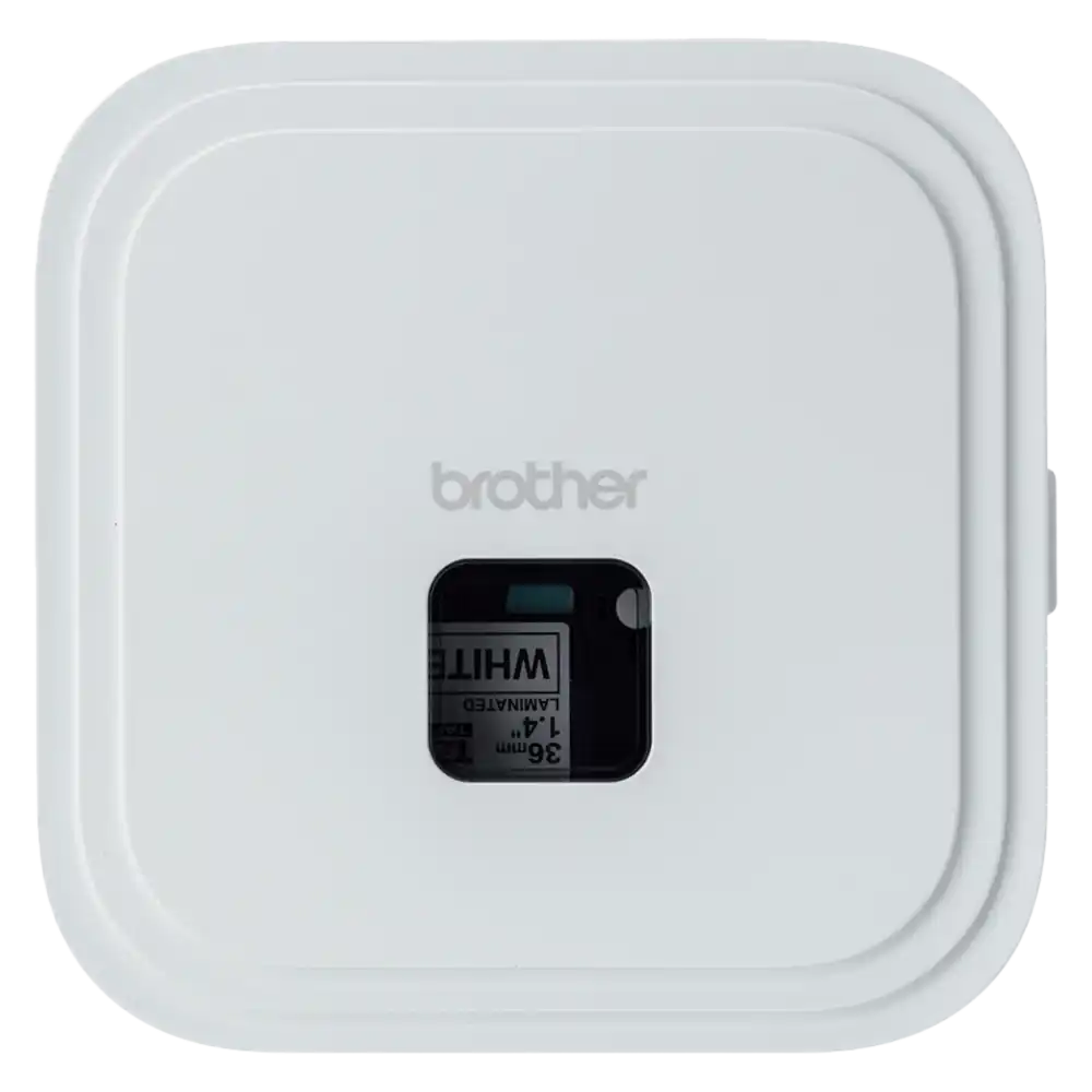 P-touch CUBE Pro -tarratulostin ladattavalla akulla ja Bluetoothilla.