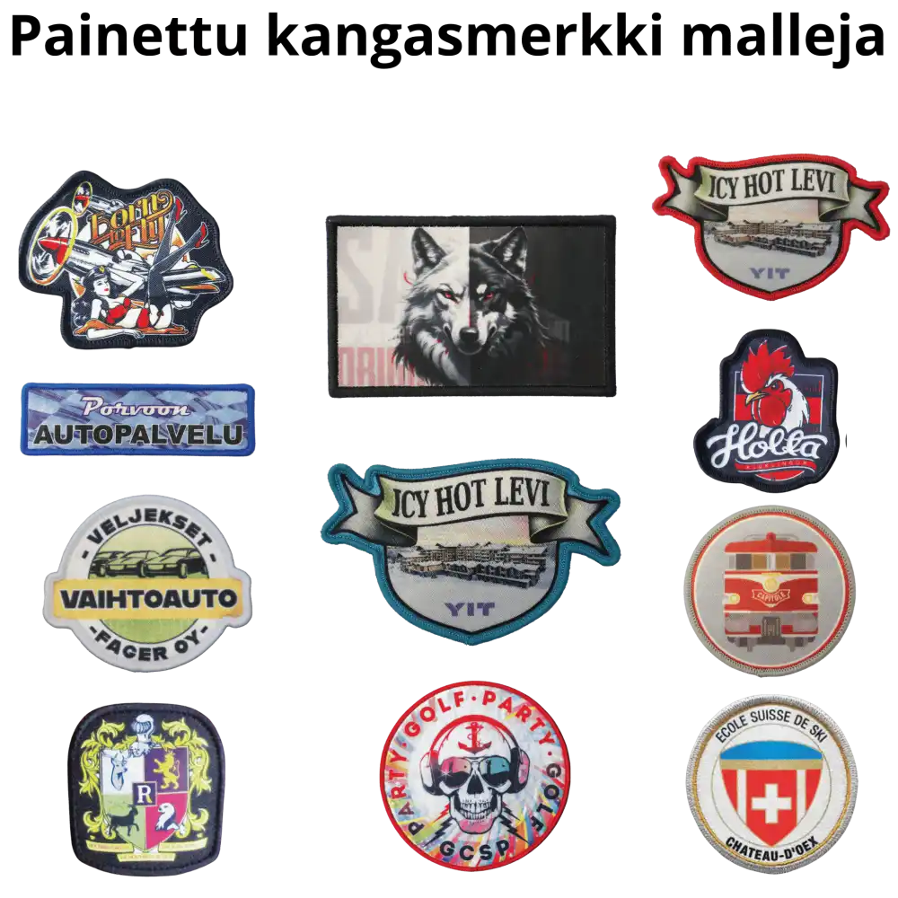 Pipo omalla logolla - Painetut logo kangasmerkki mallit