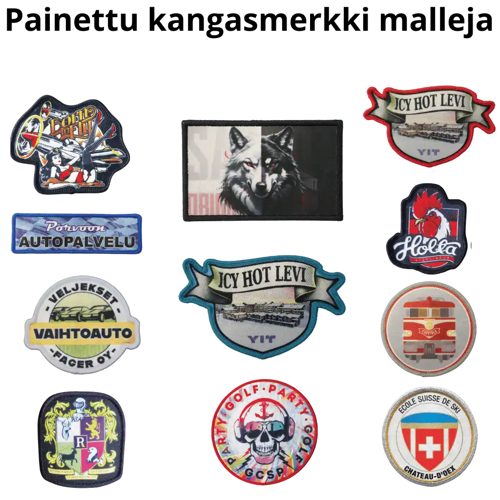 Pipo omalla logolla - Painetut logo kangasmerkki mallit