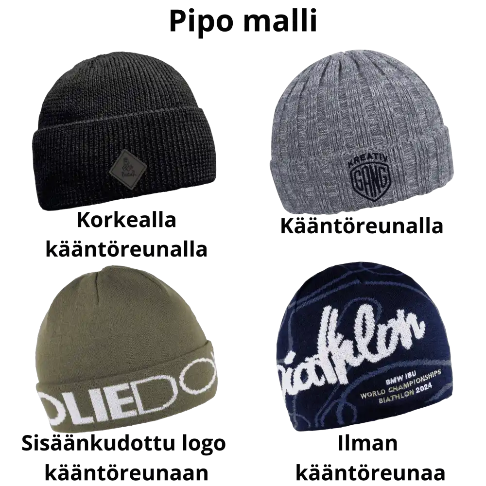 Suunnittele oma kustomoitu pipo. Valitse haluamasi pipo tyyli.