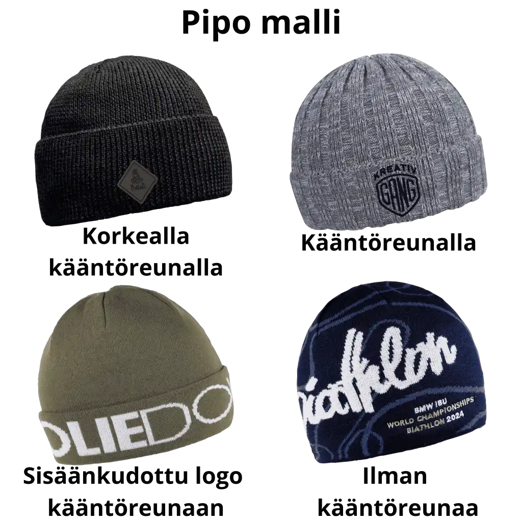 Suunnittele oma kustomoitu pipo. Valitse haluamasi pipo tyyli.