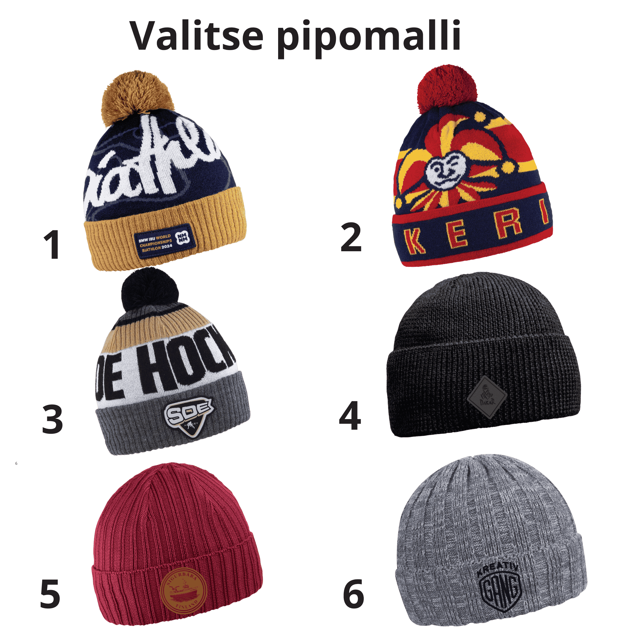 Kustomoitu Premium-merinovillapipo omalla Designilla