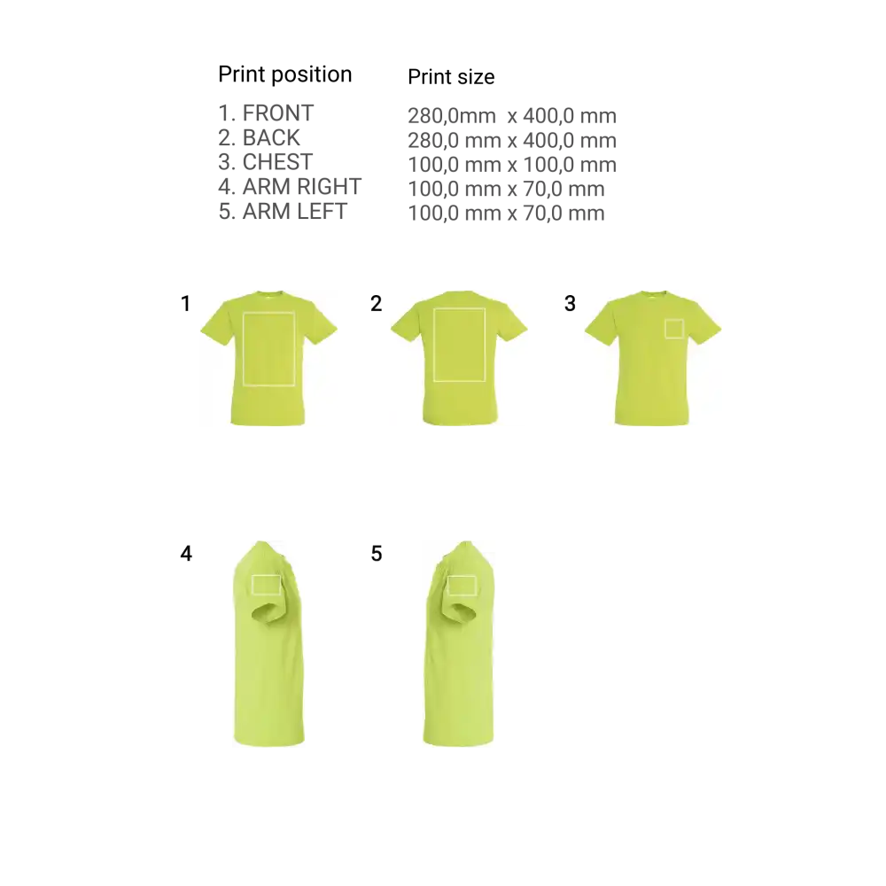 Regent T-Paita omalla logolla kampanja. 100kpl logolla 5.95€/kpl - Painoalueet / L - T-paidat