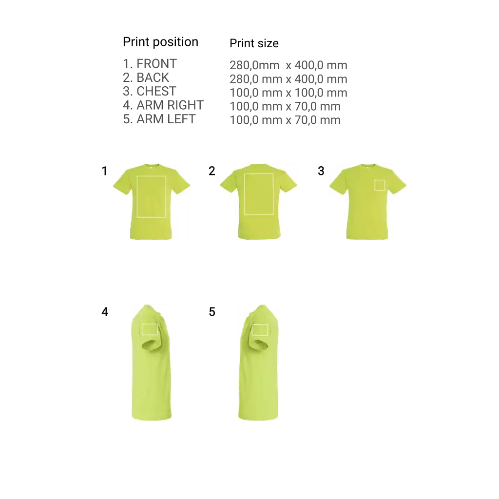 Regent T-Paita omalla logolla kampanja. 100kpl logolla 5.95€/kpl - Painoalueet / L - T-paidat