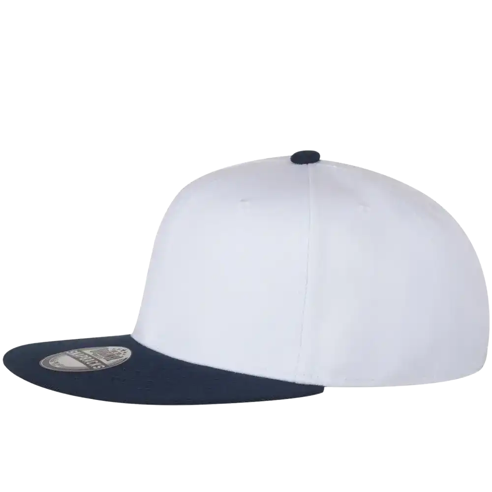 Retro snapback valkoinen musta lippa omalla logolla.