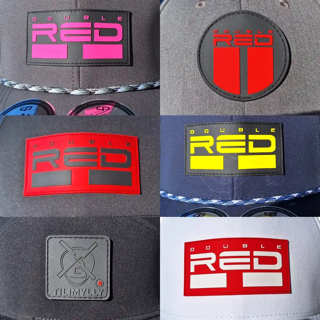 Esimerkki kumimerkistä (rubber badge) lasten lippiksessä