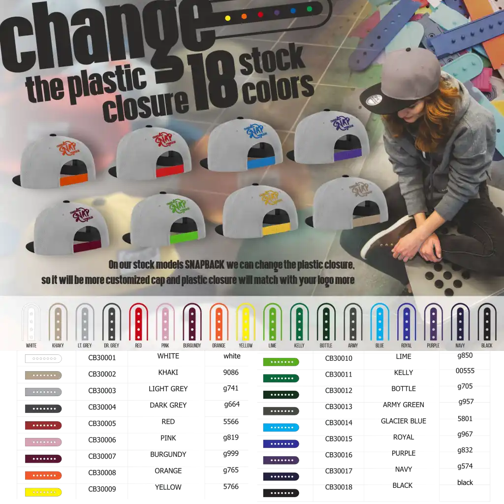 Snap Curved coFEE 2030 snapback lippis – vaihdettava takakiinnitys ja säätö (18 värivaihtoehtoa), omalla logolla