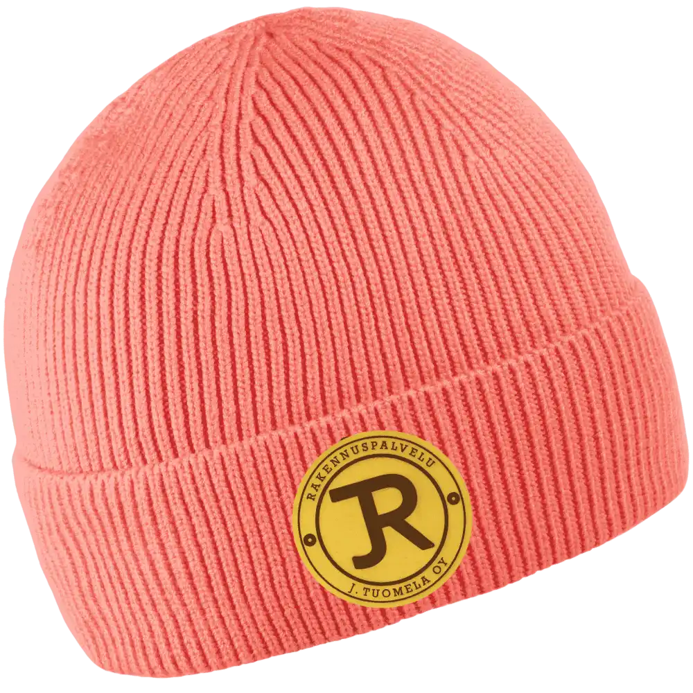 Premium Viskoosipipo omalla logolla (coFEE 3010) - Salmon, logo tehty kulta lasermerkillä.