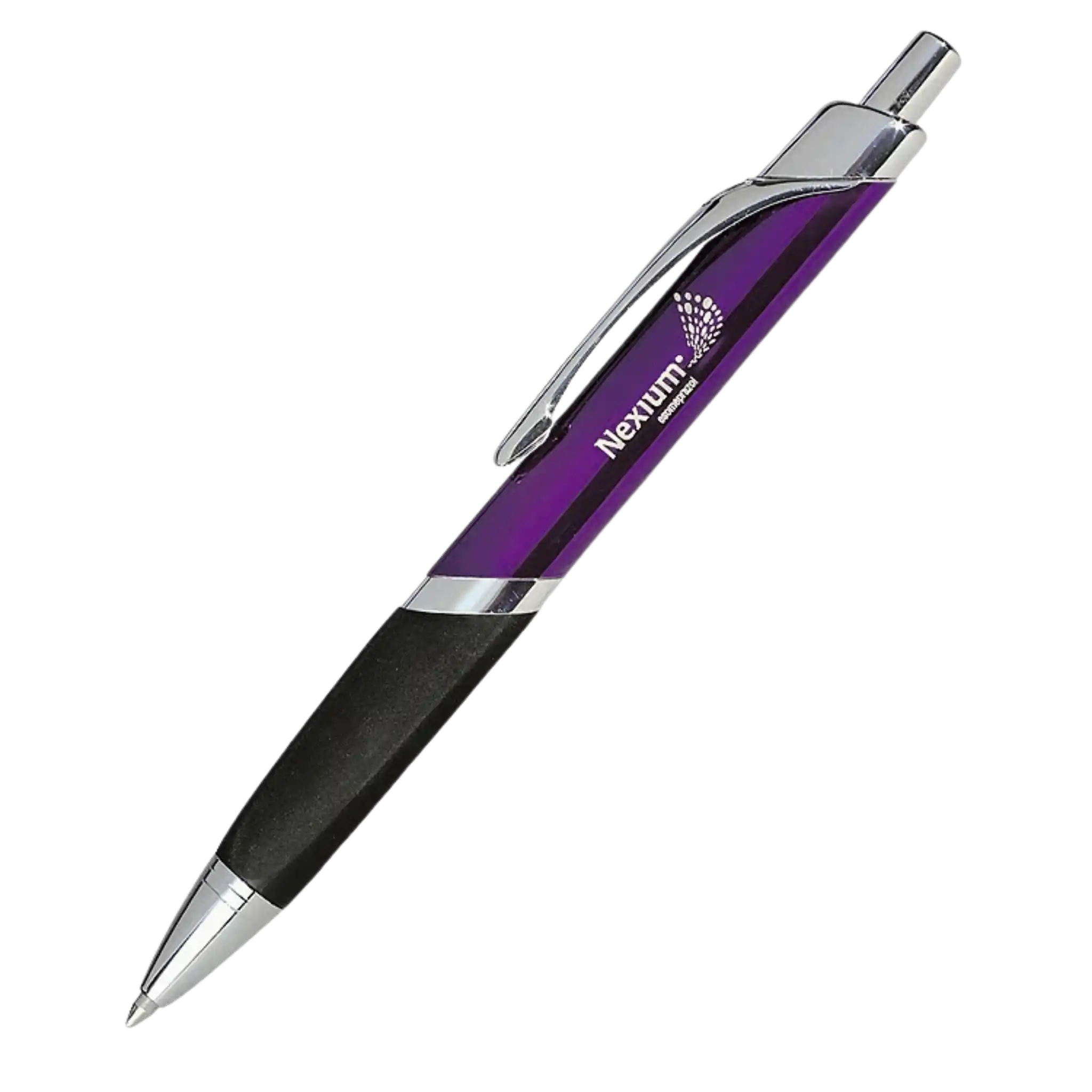 Bermuda metallinen mainoskynä omalla lasermerkatulla logolla – liila kiiltävä