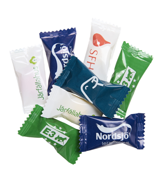 Borgstena Flowpack -messukarkit – esimerkkejä yritysten logopainatuksista