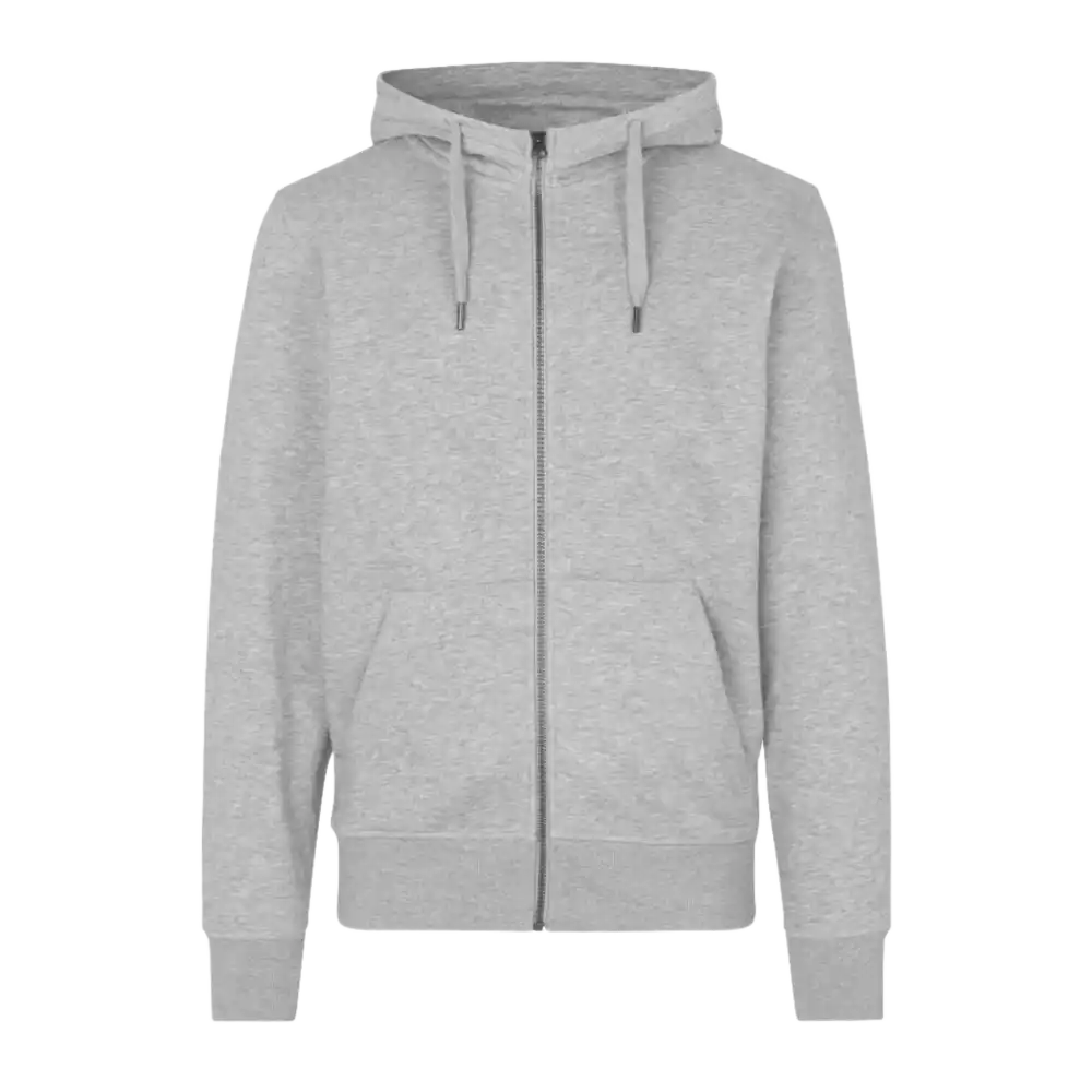 CORE HUPPARI-ID Grey melang e-harmaa huppari yrityksen logolla ZigiZagi