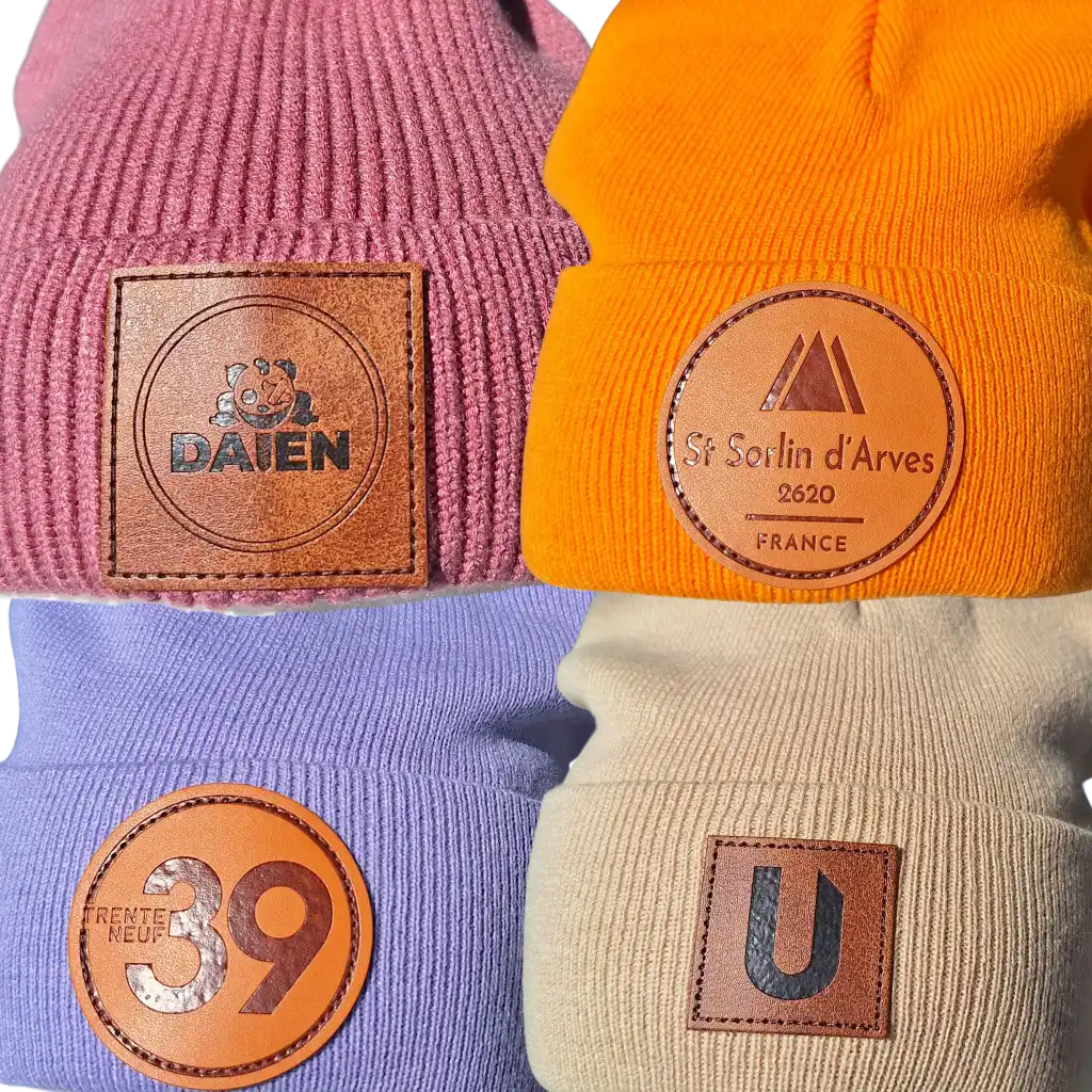 Nahkamerkki-trikoopipoon - ZigiZagi