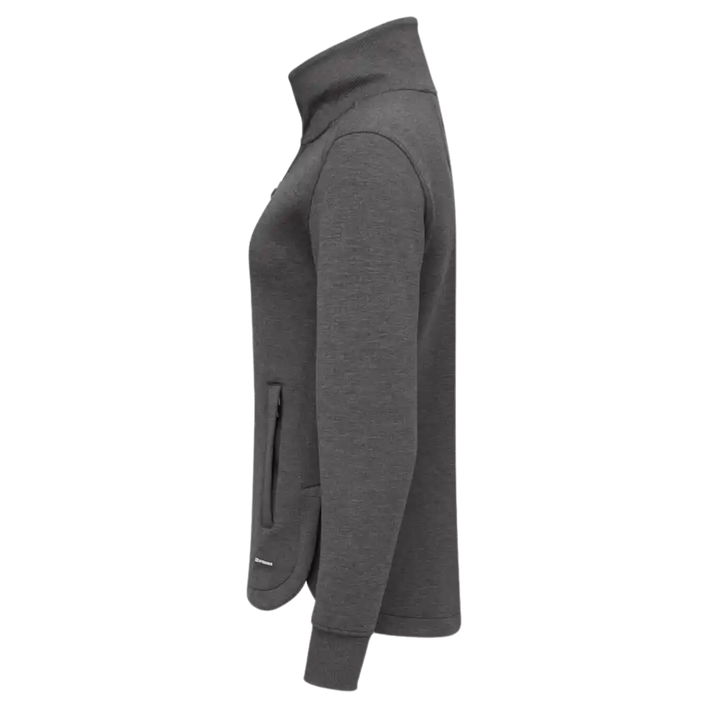 Pemberton Cardigan antracite melange - Vasen sivu - Naiset - Huppari omalla logolla - ZigiZagi