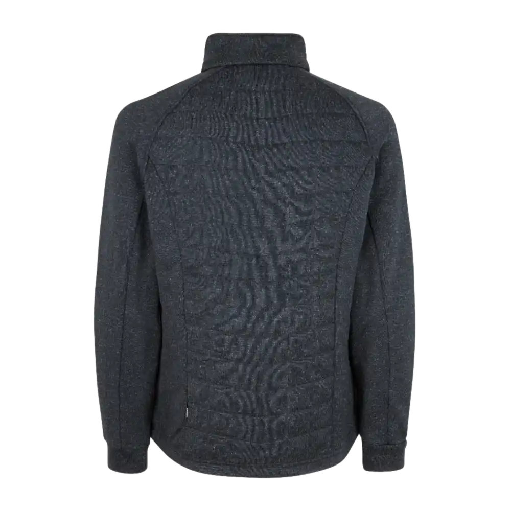 ID® Fleece Jacket 0827 anthracite melange takaa – muotoiltu selkäosa ja kiristettävä helma