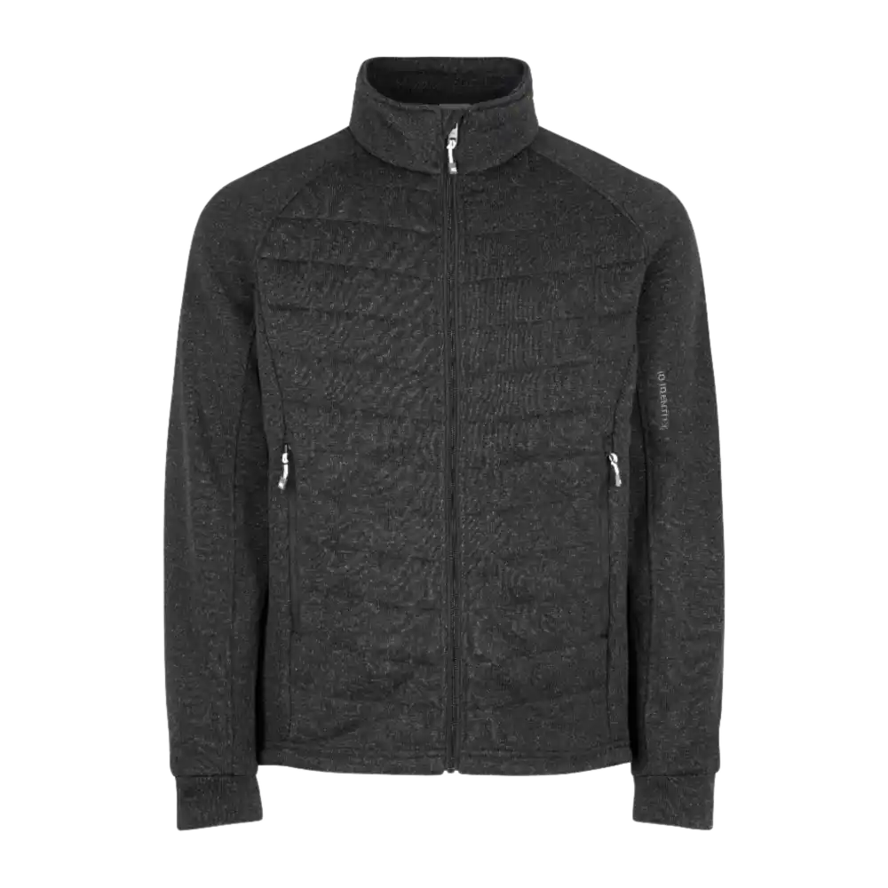 IDÂź Fleece Jacket 0827 anthracite melange edestĂ€ â tyylikĂ€s naisten fleecetakki vetoketjulla