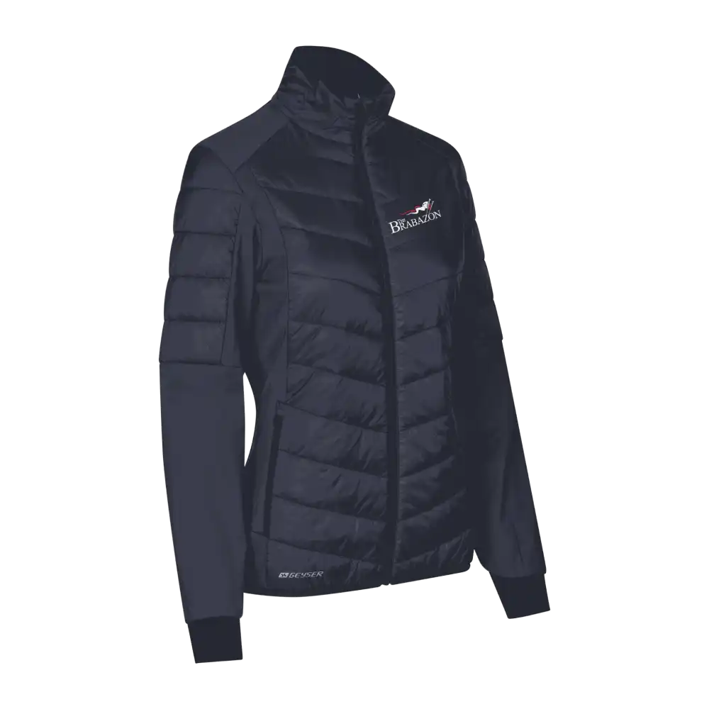 Navy GEYSER Hybrid Jacket naisille omalla logolla – brodeerattu logo rinnassa (G11032)