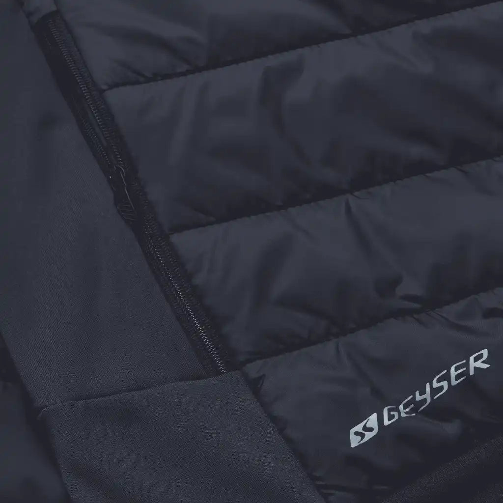 GEYSER Hybrid Jacket naisille omalla logolla – lähikuva materiaalista ja yksityiskohdista (G11032)