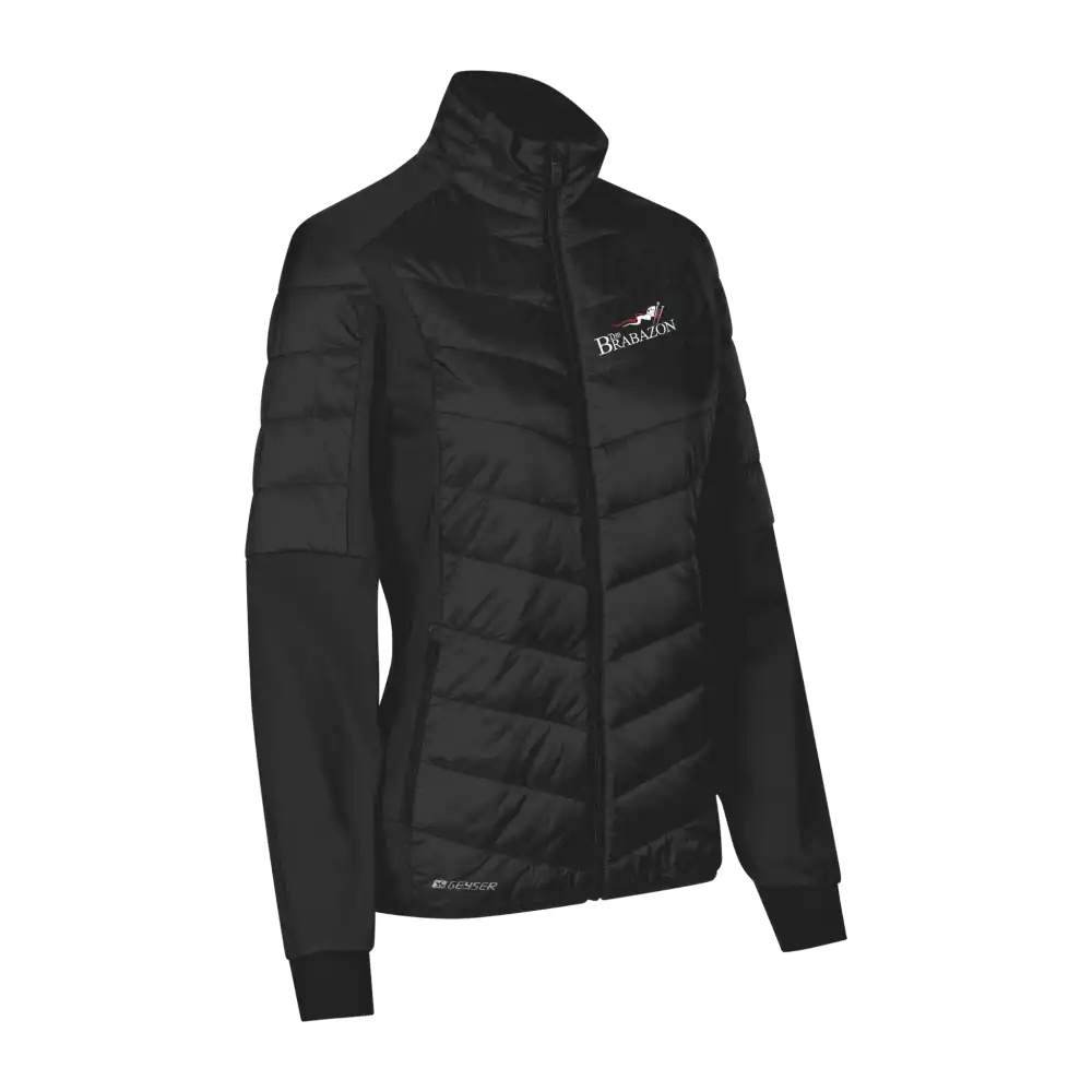 Musta GEYSER Hybrid Jacket naisille omalla logolla – brodeerattu logo rinnassa (G11032)