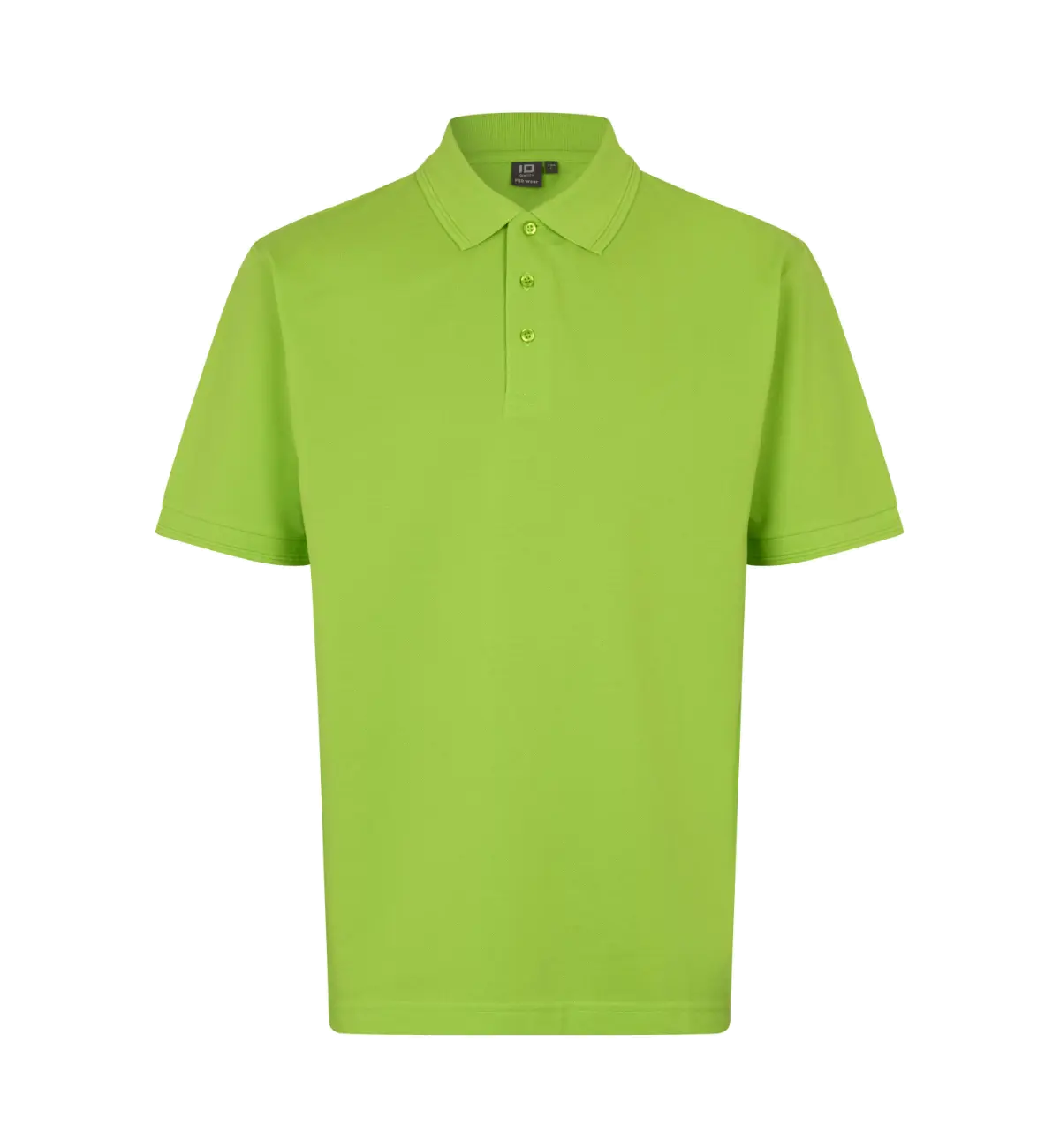 ID PRO Wear 0324 miesten taskuton pikeepaita, limenvihreä, edestä