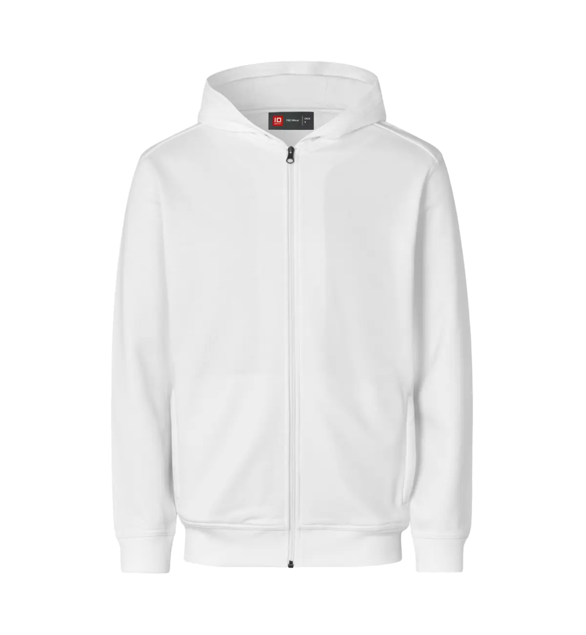 ID PRO Wear CARE 0388 miesten vetoketjuhuppari, valkoinen, edestä