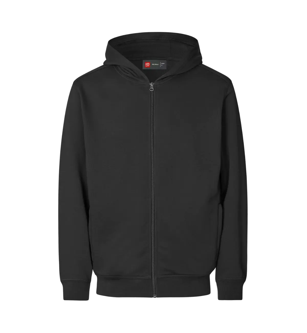 ID PRO Wear CARE 0388 miesten vetoketjuhuppari, musta, edestä